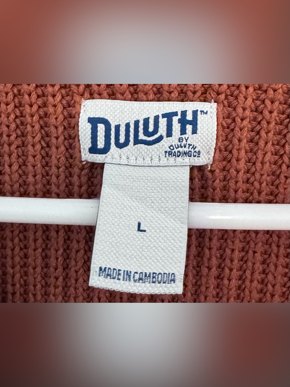 Duluth Trading Co Cotton Rust Brown Button-Front Ribbed Cardigan - Picture 3 of 5